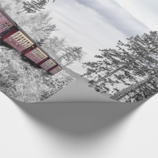 kerstscène in de winter cadeaupapier (Hoek)