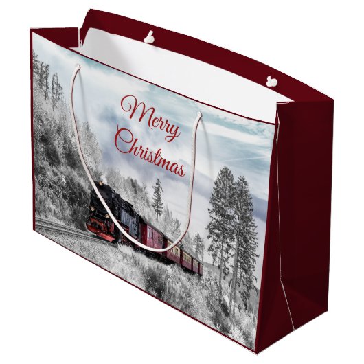  kerstscène in de winter groot cadeauzakje (Achterkant Gekanteld)