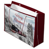 kerstscène in de winter groot cadeauzakje (Voorkant Gekanteld)