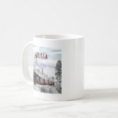  kerstscène in de winter koffiemok (Voorkant links)