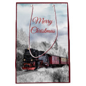  kerstscène in de winter medium cadeauzakje (Voorkant)