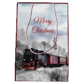  kerstscène in de winter medium cadeauzakje (Achterkant)