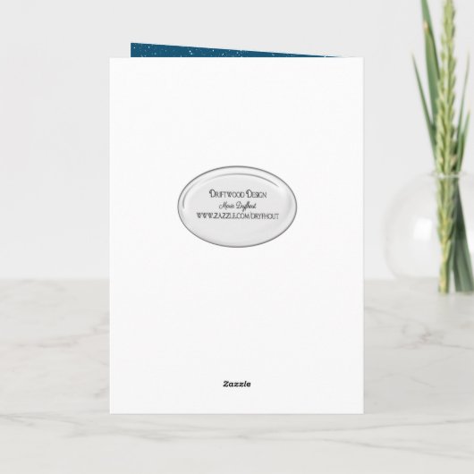 Kerstscène in de winter met JOY en duif Feestdagen Kaart (Achterkant)