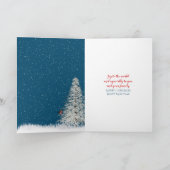 Kerstscène in de winter met JOY en duif Feestdagen Kaart (Binnen)