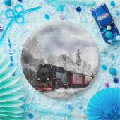  kerstscène in de winter papieren bordje (Feest)