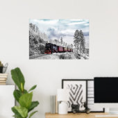  kerstscène in de winter poster (Thuiskantoor)