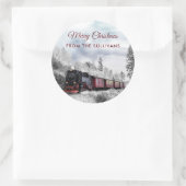  kerstscène in de winter ronde sticker (Tas)