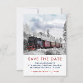 kerstscène in de winter save the date (Voorkant)