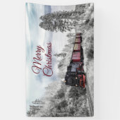 kerstscène in de winter spandoek (Verticaal)