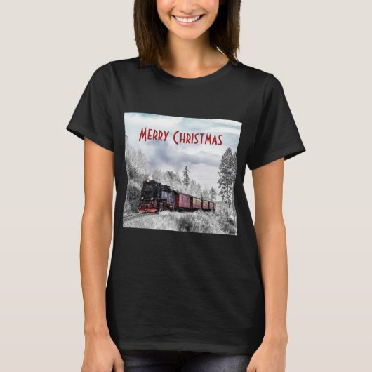  kerstscène in de winter t-shirt (Voorkant)