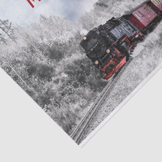 kerstscène in de winter tissuepapier (Detail)