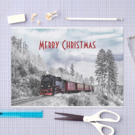 kerstscène in de winter tissuepapier (Craft)