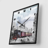  kerstscène in de winter vierkante klok (Hoek)