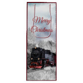  kerstscène in de winter wijn cadeautas (Voorkant)