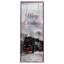  kerstscène in de winter wijn cadeautas