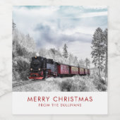  kerstscène in de winter wijn etiket (Enkel label)