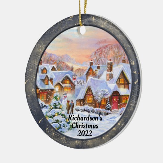 kerstscène keramisch ornament (Links)