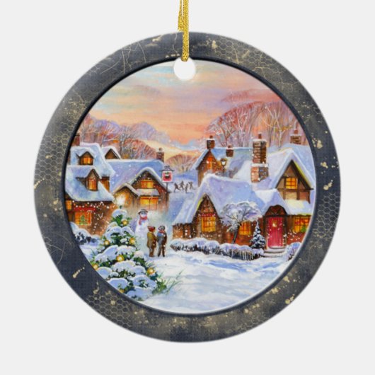 kerstscène keramisch ornament (Achterkant)