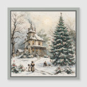 Kerstscène magnetische kaart (Voorkant)