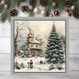 Kerstscène magnetische kaart