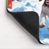 Kerstscene met Beagle in sneeuw Muismat (Hoek)