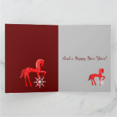 Kerstscène met een paard en aangepaste tekst kaart (Binnen)