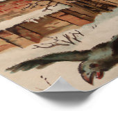 kerstscène met groot decor afdrukken poster (Hoek)