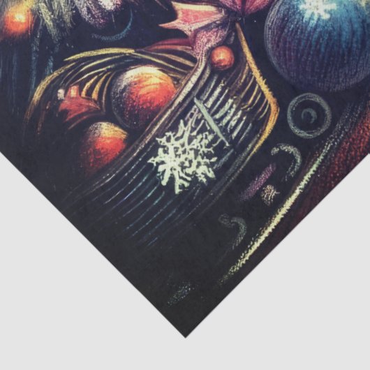 Kerstscène met harde pastel tekening tissuepapier (Detail)