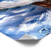 Kerstscène met meisje en teddybeer poster (Hoek)