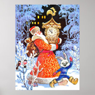 kerstscène met Russische pater Poster