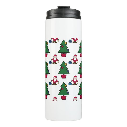 Kerstscène naadloos patroon thermosbeker (Voorkant)