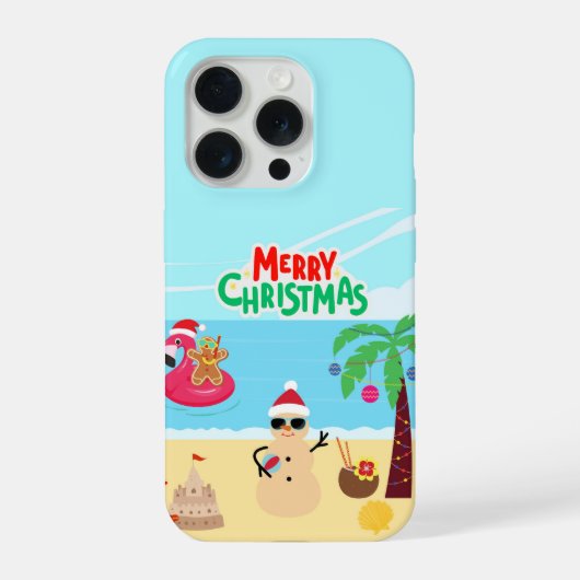 Kerstscène op het strand iPhone hoesje (Achterkant)