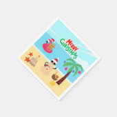 Kerstscène op het strand servet (Hoek)