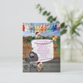 kerstscène Polka-Dot Street Briefkaart (Staand voorkant)