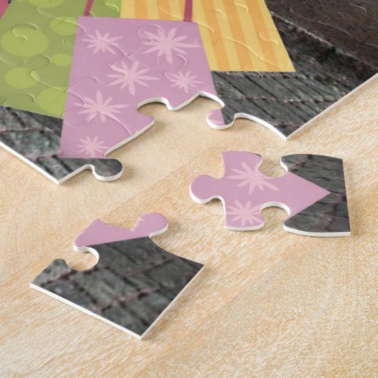 kerstscène Polka-Dot Street Legpuzzel (Zijkant)