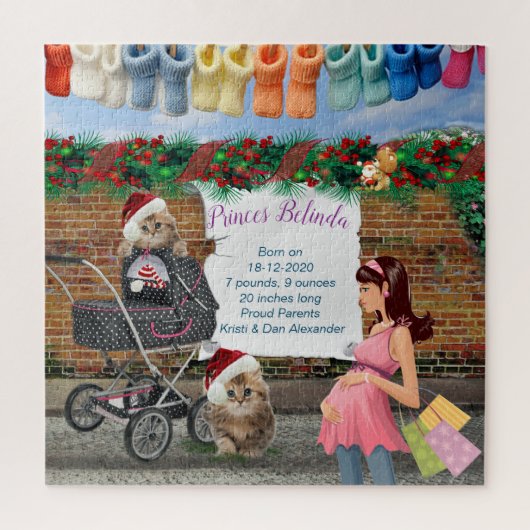 kerstscène Polka-Dot Street Legpuzzel (Verticaal)