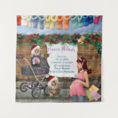 kerstscène Polka-Dot Street Wandkleed (Voorkant)