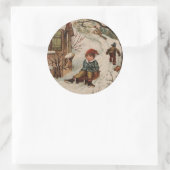 kerstscène ronde sticker (Tas)