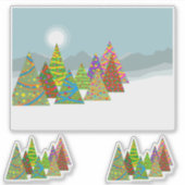 Kerstscène Sticker (Voorkant)