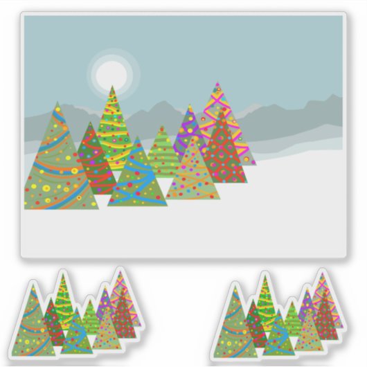 Kerstscène Sticker (Voorkant)