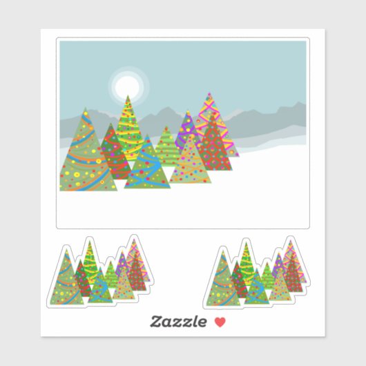 Kerstscène Sticker (Vel)