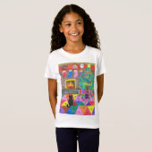 Kerstscène tekening t-shirt (Voorkant volledig)