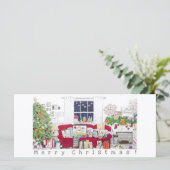 Kerstscène thuis - blanco kaart (Staand voorkant)