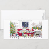 Kerstscène thuis - blanco kaart (Voorkant / Achterkant)