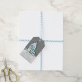 Kerstscène Vrolijke Kerstvakantie Cadeaulabel (Met Touw)