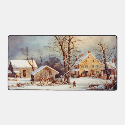 kerstscène winterfeestdag bureaumat (Voorkant)