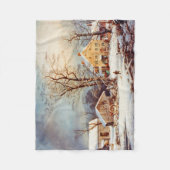  kerstscène winterfeestdag fleece deken (Voorkant)