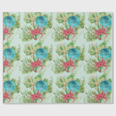 Kerstscène Zee met Island Life Ornament Cadeaupapier (Vlak)