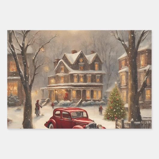 Kerstscènes Inpakpapier Vel (Voorkant)