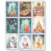 Kerstscènes vinyl sticker (Voorkant)